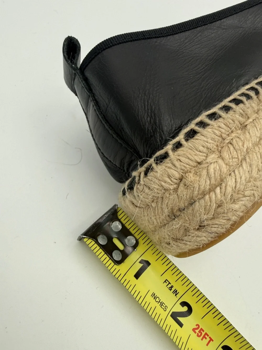 Mango Black Cream Espadrille Loafers women 7.5 leather canvas slip on vacation